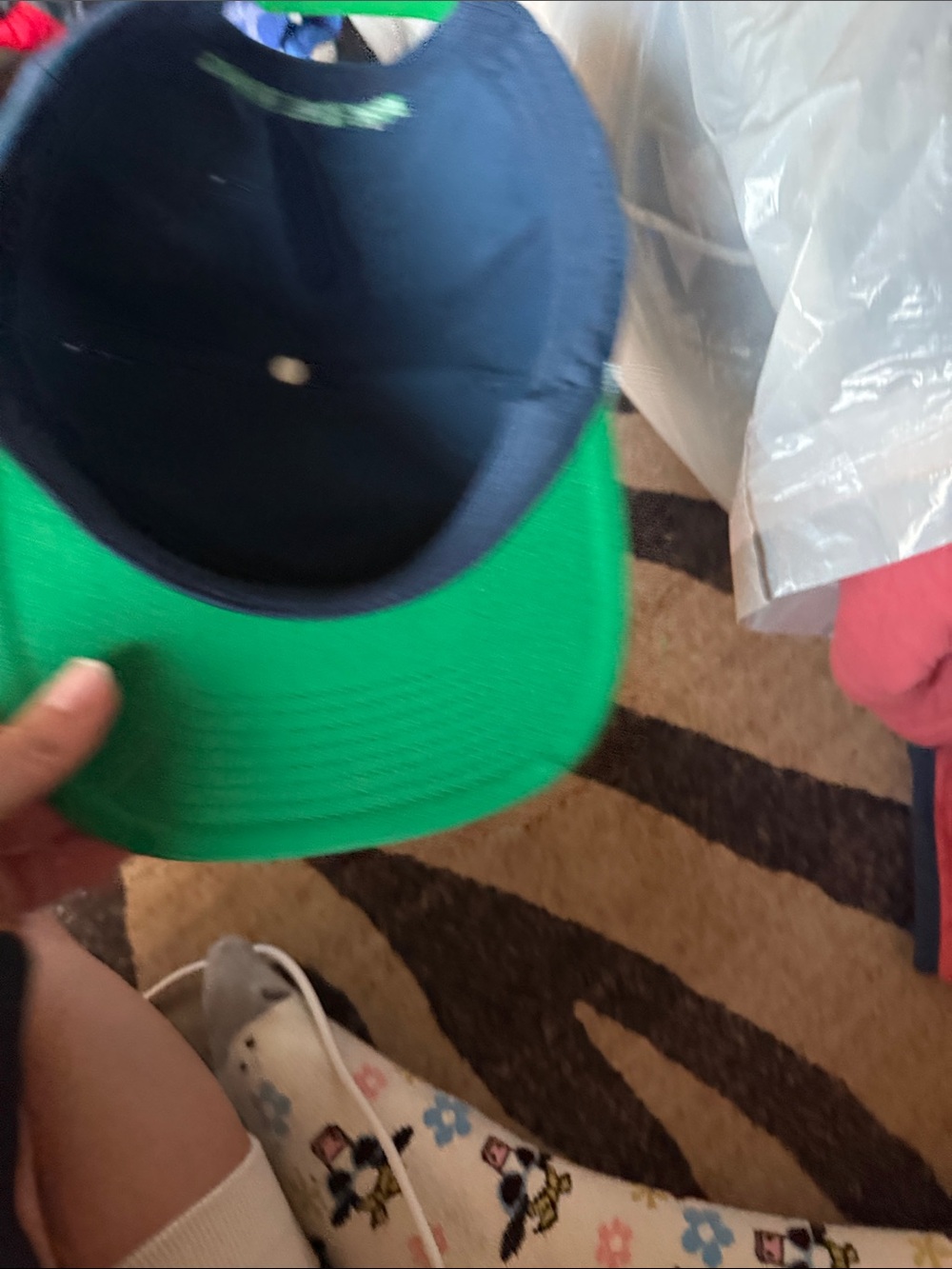 Phish Embroidered Logo Snapback Hat in Navy & Green - Picture 4 of 4
